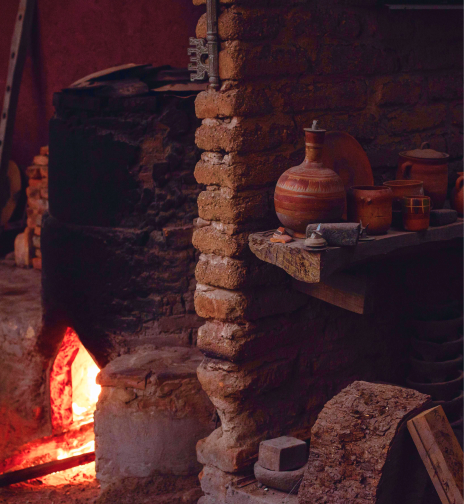 The perfect burning/heating of the clay.